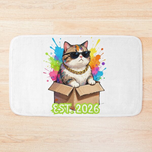 Item preview, Cool Cat in a Box Sunglasses Gold Chain Est 2026 designed and sold by ANoelleART.