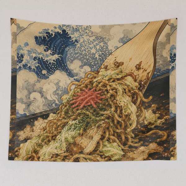 Item preview, Yakisoba Sizzle - Vintage Japanese Food Ukiyo-e Woodblock  designed and sold by bapupa.