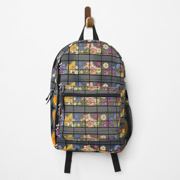 Item preview, Floral Grid Aesthetic Pattern -Retro Daisy & Wildflower College Art Print designed and sold by Palette _Vibes.