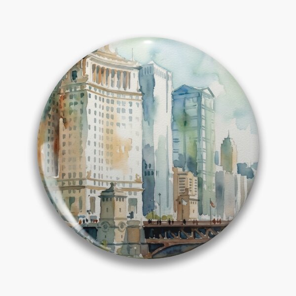 Item preview, Chicago River Watercolor designed and sold by caracatita75.