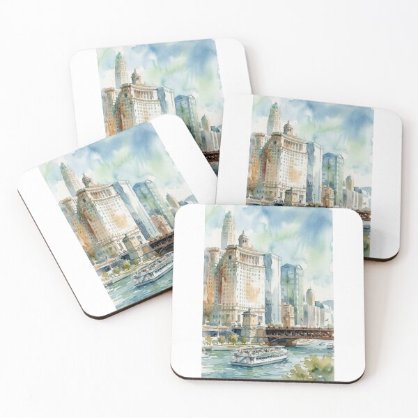 Item preview, Chicago River Watercolor designed and sold by caracatita75.