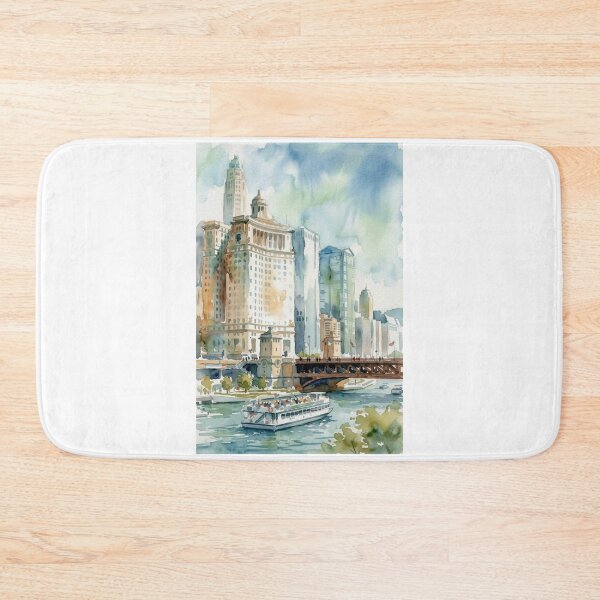 Item preview, Chicago River Watercolor designed and sold by caracatita75.