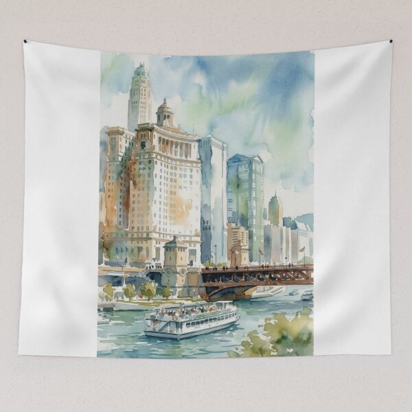 Item preview, Chicago River Watercolor designed and sold by caracatita75.