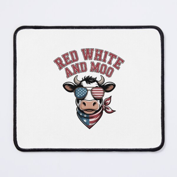 Item preview, Red White and Moo 4th of July - Funny Patriotic Cow designed and sold by DONT ASK CLUB.