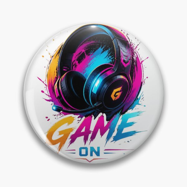 Item preview, Game On Neon Headphones Splash Art Logo designed and sold by AgnesB77.