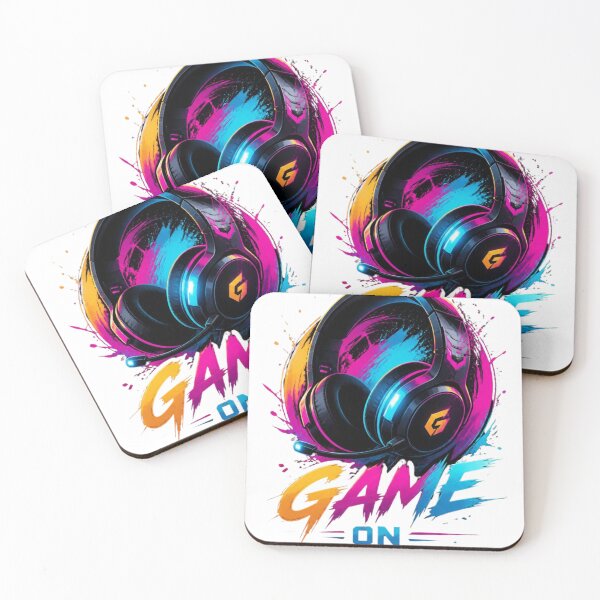 Item preview, Game On Neon Headphones Splash Art Logo designed and sold by AgnesB77.