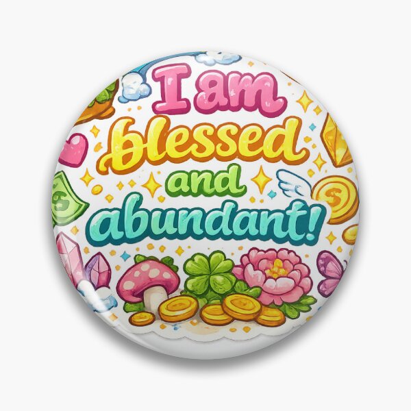Item preview, ✨ I Am Blessed & Abundant – Viral Affirmation Sticker designed and sold by DigiAuraStudio.