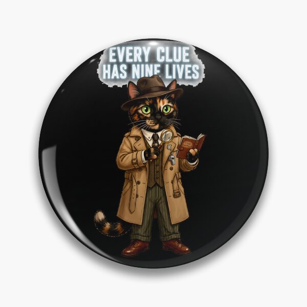 Item preview, Every Clue Has Nine Lives Funny Detective Cat T-Shirt Mystery Lover Gift Noir Cat Art designed and sold by Martin's_Design.