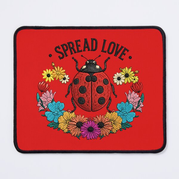 Item preview, Spread Love Ladybug Embroidery Design | Cute Boho Ladybug Floral Art | Cottagecore Vintage Aesthetic designed and sold by ColorSplash123.