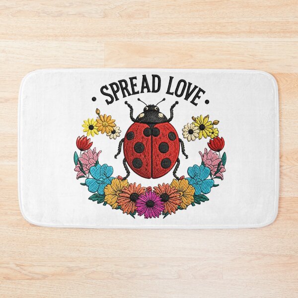 Item preview, Spread Love Ladybug Embroidery Design | Cute Boho Ladybug Floral Art | Cottagecore Vintage Aesthetic designed and sold by ColorSplash123.