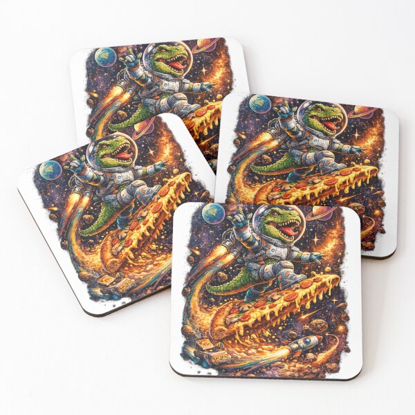Item preview, T-Rex Riding Pizza Slice In Space designed and sold by MonnSatis.