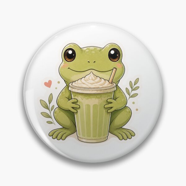 Artikelvorschau, Cute Matcha Frog with Latte entworfen und verkauft von TessHandmadeCreation .