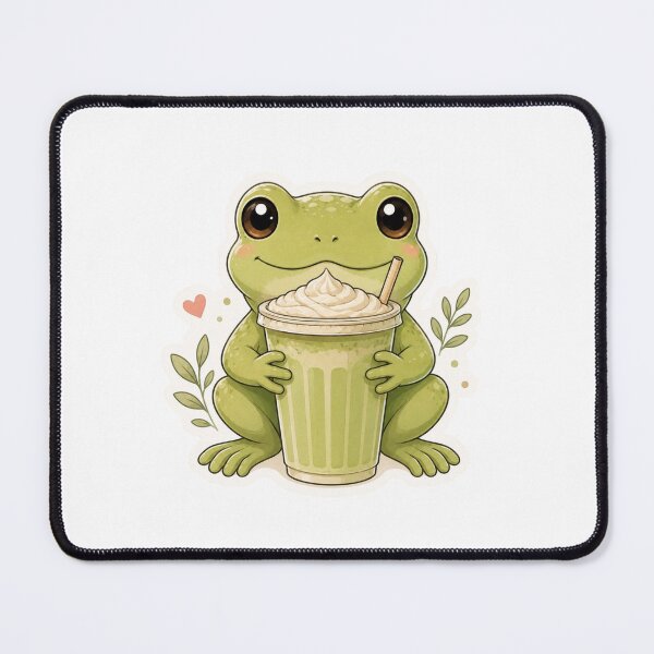 Item preview, Cute Matcha Frog with Latte designed and sold by TessHandmadeCreation .