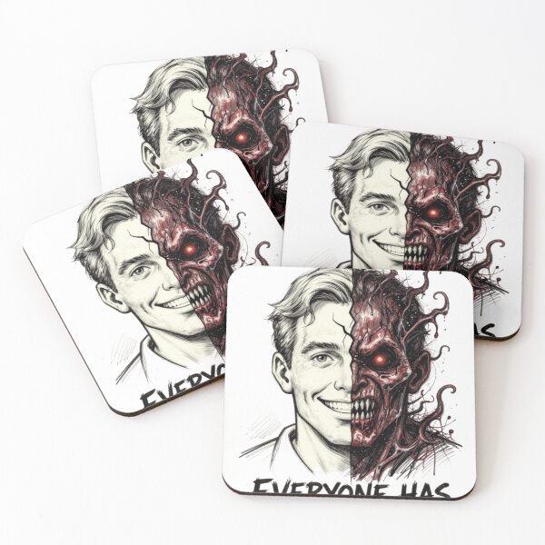 Item preview, Everyone Has Two Faces Horror Monster Split Portrait designed and sold by ANoelleART.