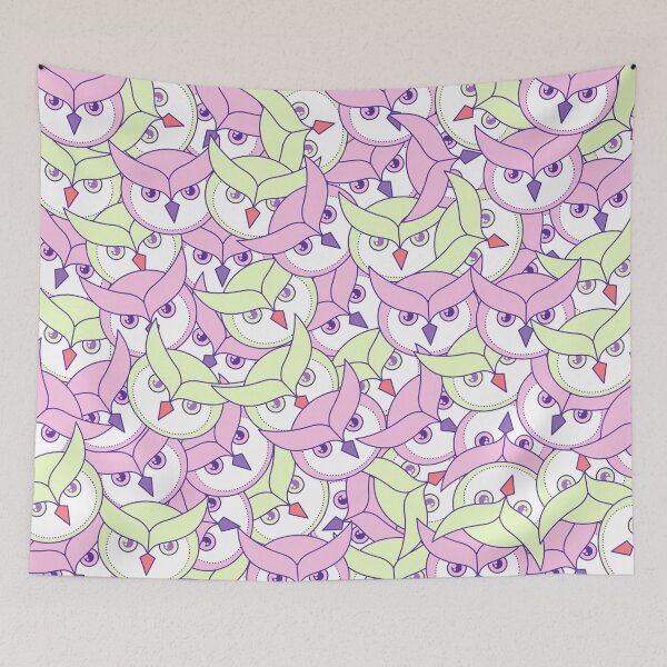 Item preview, Cute Owl Faces Seamless Pattern designed and sold by DesignsVault.