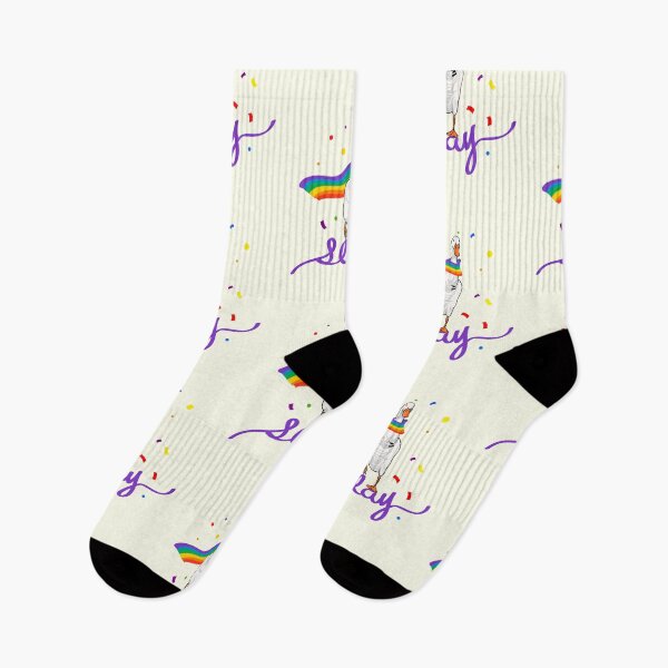 Item preview, Silly Goose Slay – Rainbow Pride Humor Illustration designed and sold by MaiZephyr.