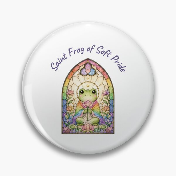Item preview, Saint Frog of Soft Pride — Cute Pride LGBTQ Stained Glass Witchy Religious Gift designed and sold by SillentDesign.