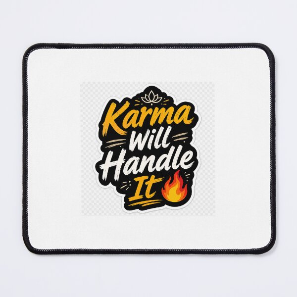 Item preview, Karma Will Handle It Sticker | Motivational Spiritual Quote Design designed and sold by DigiAuraStudio.