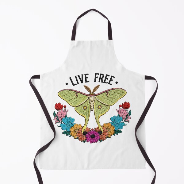 Item preview, Live Free Luna Moth Embroidery Design | Vintage Boho Moth Floral Art | Cottagecore Nature Aesthetic designed and sold by ColorSplash123.
