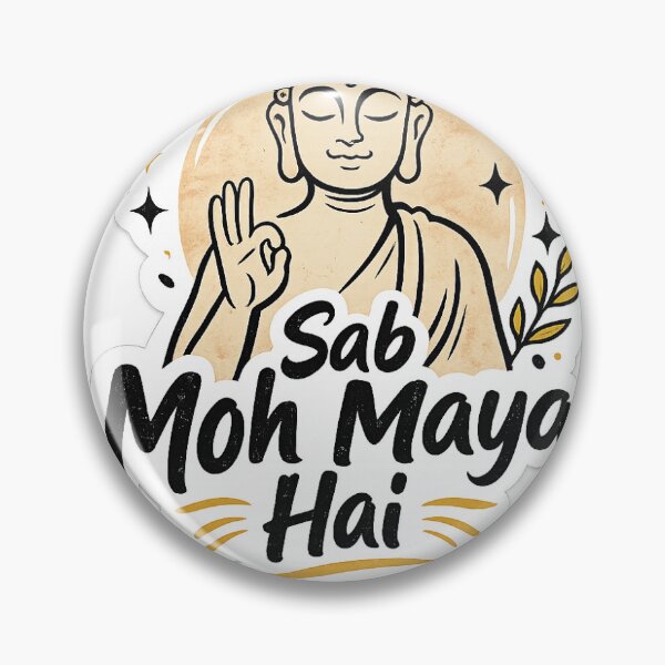 Item preview, Sab Moh Maya Hai Sticker | Hindi Spiritual Aesthetic Quote Design designed and sold by DigiAuraStudio.