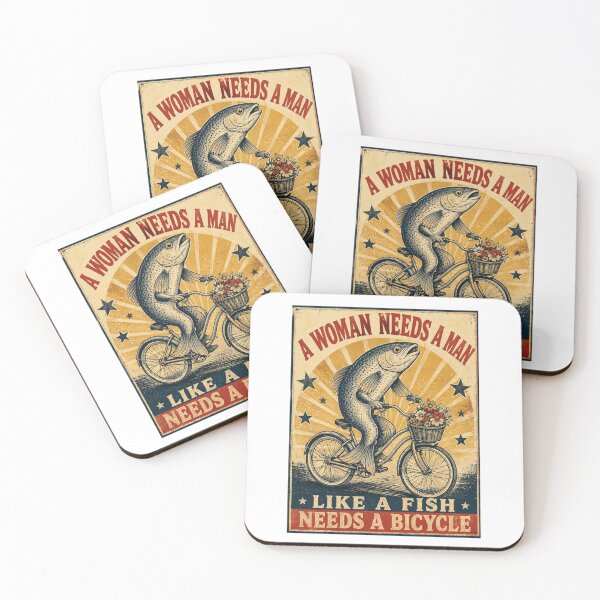 Item preview, woman needs a man like a fish needs a bicycle designed and sold by AMICO77.