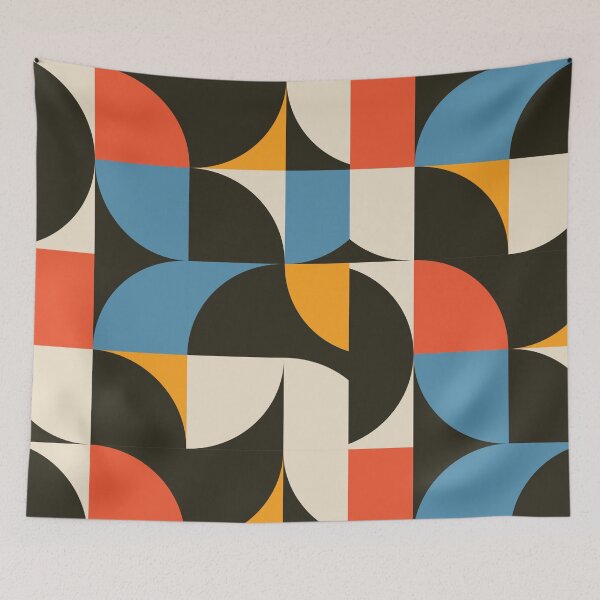 Item preview, Mid Century Bauhaus Geometric Pattern Retro Abstract designed and sold by jttrends.