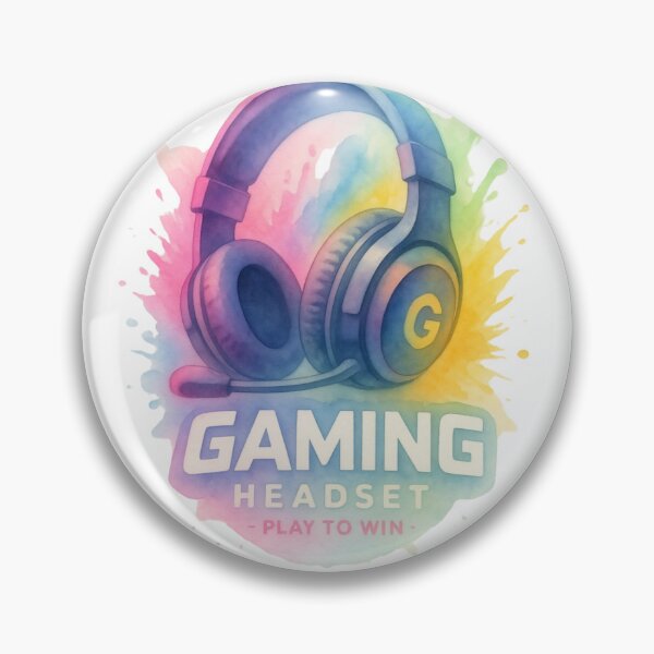 Item preview, Watercolor Gaming Headset Play to Win Logo designed and sold by AgnesB77.