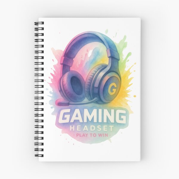 Item preview, Watercolor Gaming Headset Play to Win Logo designed and sold by AgnesB77.