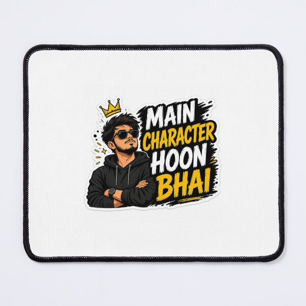 Item preview, Main Character Hoon Bhai Sticker | Funny Hindi Meme | Desi Attitude Quote | Gen Z Indian Humor Sticker designed and sold by DigiAuraStudio.