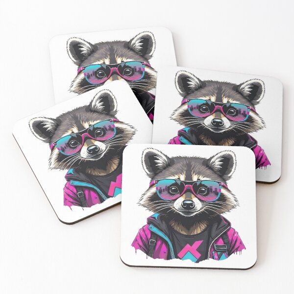 Item preview, Urban Graffiti Raccoon T-Shirt | Streetwear Paint Splatter Bandit Tee | Cool Neon Pop Art Apparel designed and sold by GAO Art Design.