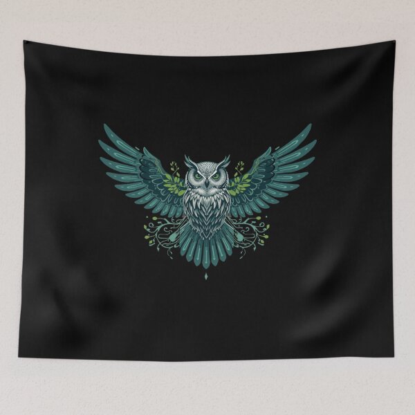 Item preview, Neon Geometric Owl Glowing Circuit Board Wings designed and sold by Shape-Forge.