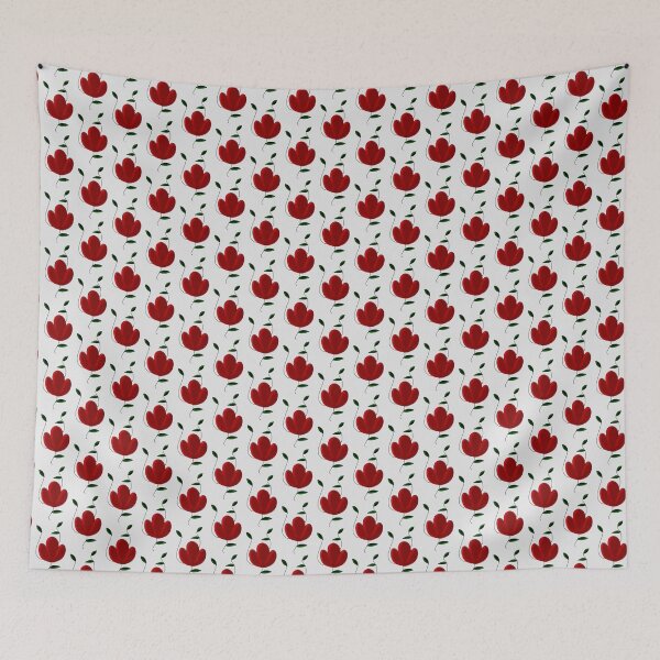 Item preview, Cute aesthetic vintage tripetal cherry red lucky clover floral design  designed and sold by Shukasya-Arts.