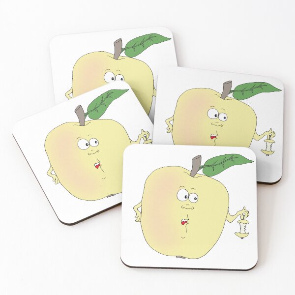 Item preview, Funny Apple Holding Core Cartoon – Cute Fruit Character Meme Art designed and sold by MyxaART.