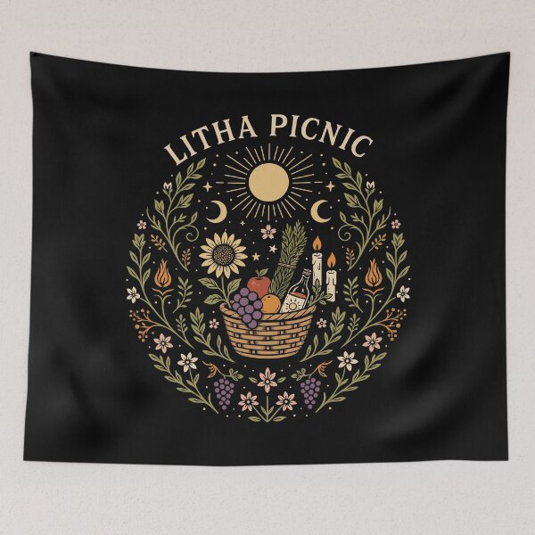 Item preview, Litha Picnic Midsummer Boho Celestial Art designed and sold by Christine Krahl.