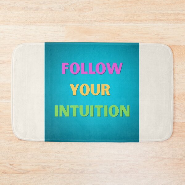 Item preview, Follow Your Intuition – Colorful Motivational Typography on Turquoise Background designed and sold by icreativestudio.
