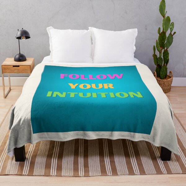 Item preview, Follow Your Intuition – Colorful Motivational Typography on Turquoise Background designed and sold by icreativestudio.