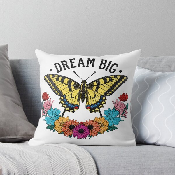 Item preview, Dream Big Swallowtail Butterfly Embroidery Design | Vintage Boho Floral Butterfly Art | Cottagecore Aesthetic designed and sold by ColorSplash123.