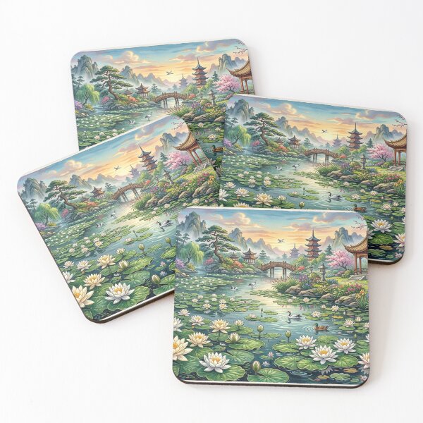 Item preview, Lotus garden in the evening light designed and sold by Sigtrix.