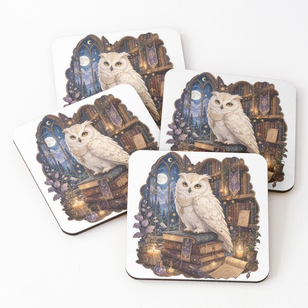 Artikelvorschau, A dreamy fantasy scene depicts an elegant white owl  entworfen und verkauft von Spoofy Don`t fit in. Stand out.