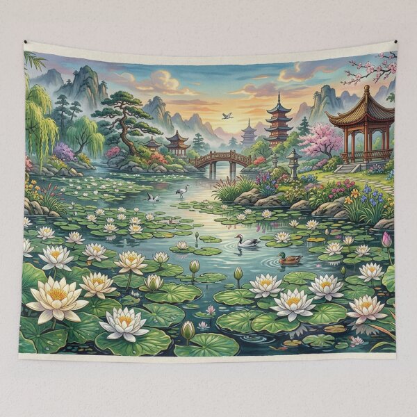 Item preview, Lotus garden in the evening light designed and sold by Sigtrix.