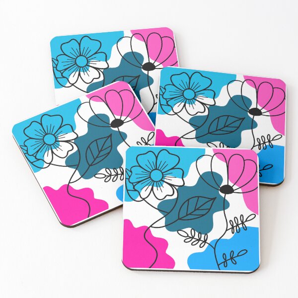 Item preview, Blue And Pink Boho Floral Minimalism designed and sold by Sartoris Art.