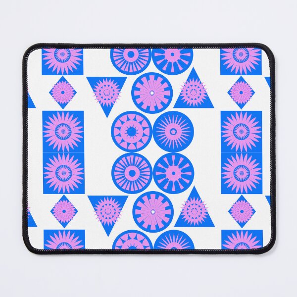 Item preview, Blue and Pink Geometric Floral Seamless Pattern with Abstract Shapes designed and sold by EiArtist.