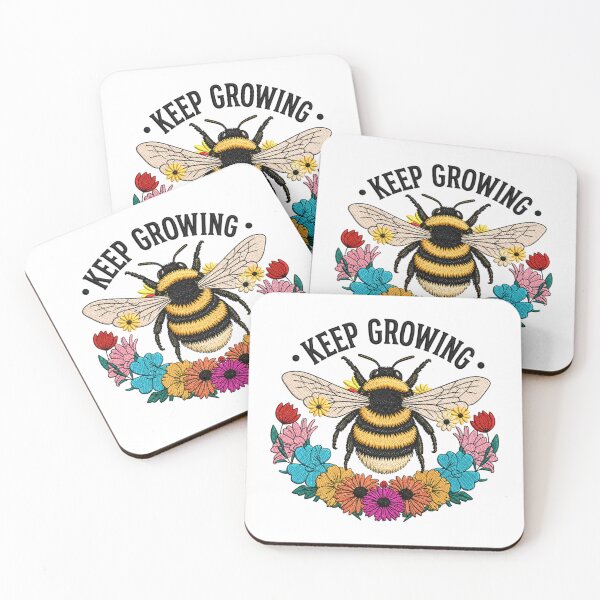 Item preview, Keep Growing Bumblebee Embroidery Design | Vintage Boho Bee Floral Art | Cottagecore Nature Aesthetic designed and sold by ColorSplash123.