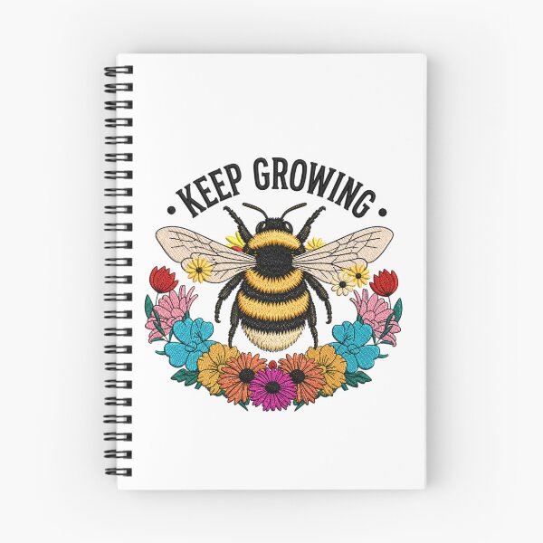 Item preview, Keep Growing Bumblebee Embroidery Design | Vintage Boho Bee Floral Art | Cottagecore Nature Aesthetic designed and sold by ColorSplash123.
