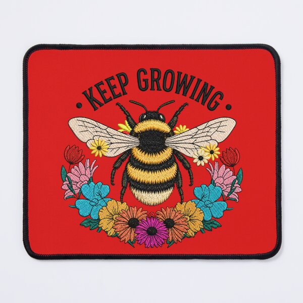 Item preview, Keep Growing Bumblebee Embroidery Design | Vintage Boho Bee Floral Art | Cottagecore Nature Aesthetic designed and sold by ColorSplash123.