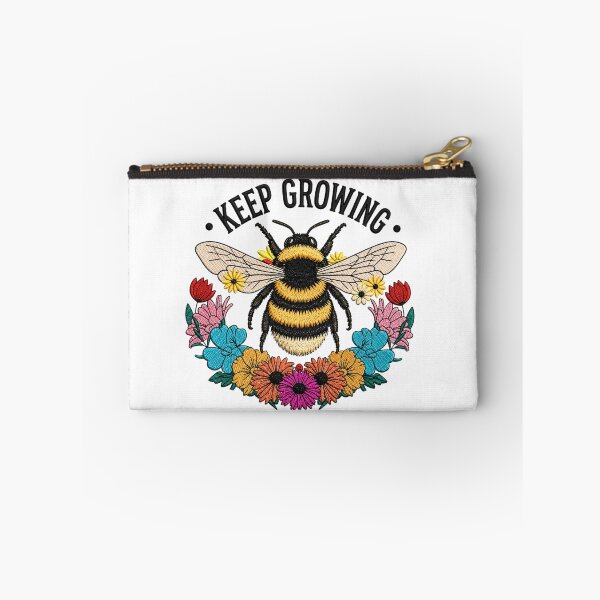 Item preview, Keep Growing Bumblebee Embroidery Design | Vintage Boho Bee Floral Art | Cottagecore Nature Aesthetic designed and sold by ColorSplash123.