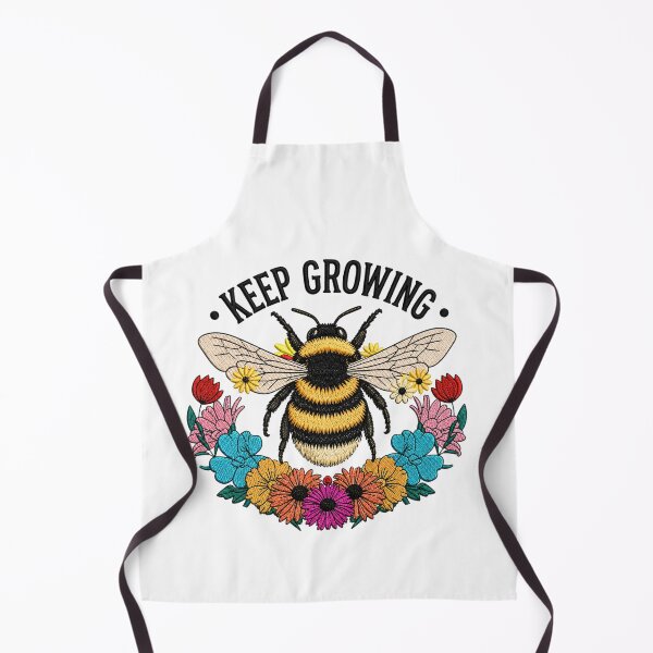 Item preview, Keep Growing Bumblebee Embroidery Design | Vintage Boho Bee Floral Art | Cottagecore Nature Aesthetic designed and sold by ColorSplash123.