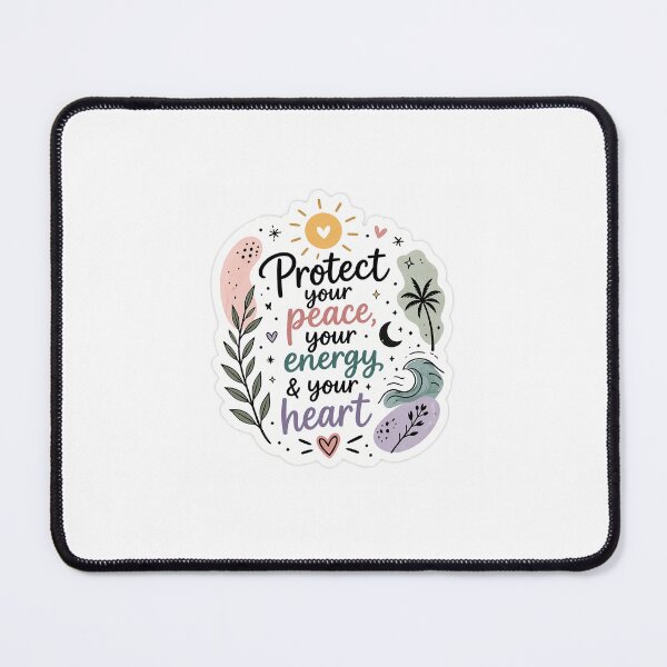 Item preview, Protect Your Peace Sticker | Self Care Aesthetic Quote | Spiritual Healing Energy Sticker | Positive Mindset Design designed and sold by DigiAuraStudio.