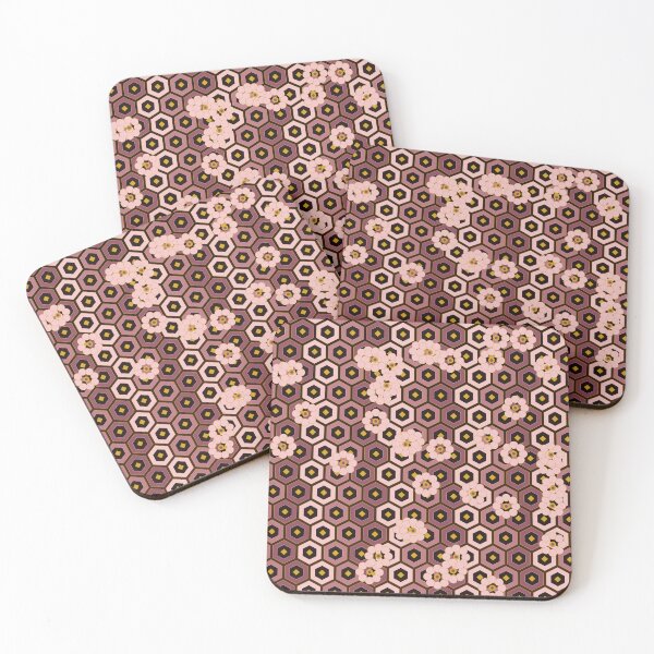 Item preview, African Rose Gold Luxury Hexagon Flower Pattern Art  designed and sold by AfricanArtHub.