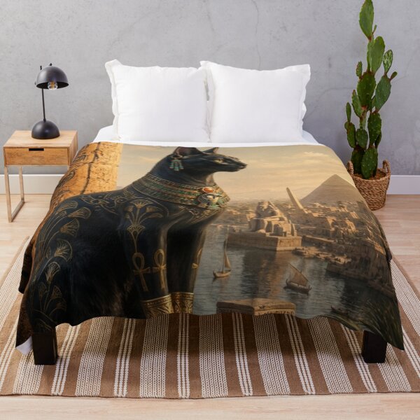 Item preview, Ancient Egyptian Bastet Goddess Sacred Black Cat Art designed and sold by Queen Cleopatra.